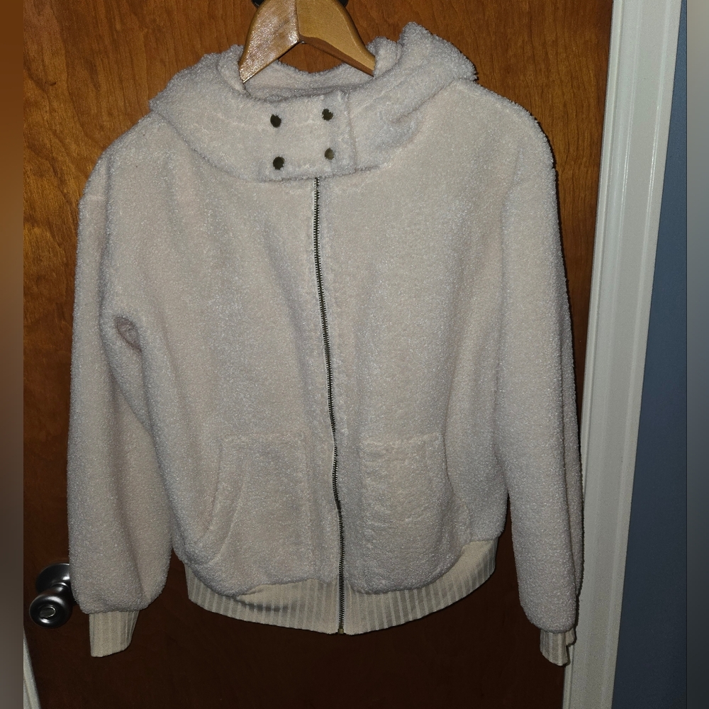 Anthropologie Cozy Cream Sherpa Gillian Jacket